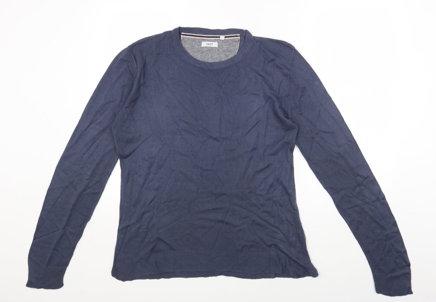XACT Womens Blue Round Neck Acrylic Pullover Jumper Size M