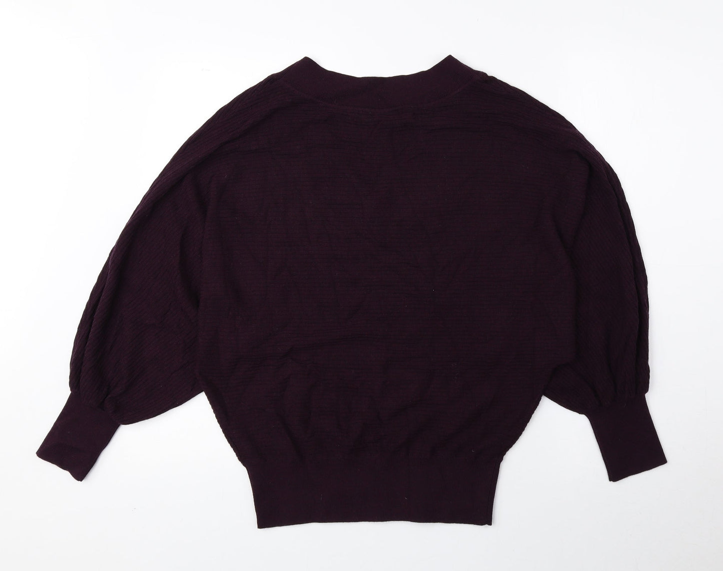 Phase Eight Womens Purple V-Neck Viscose Pullover Jumper Size S