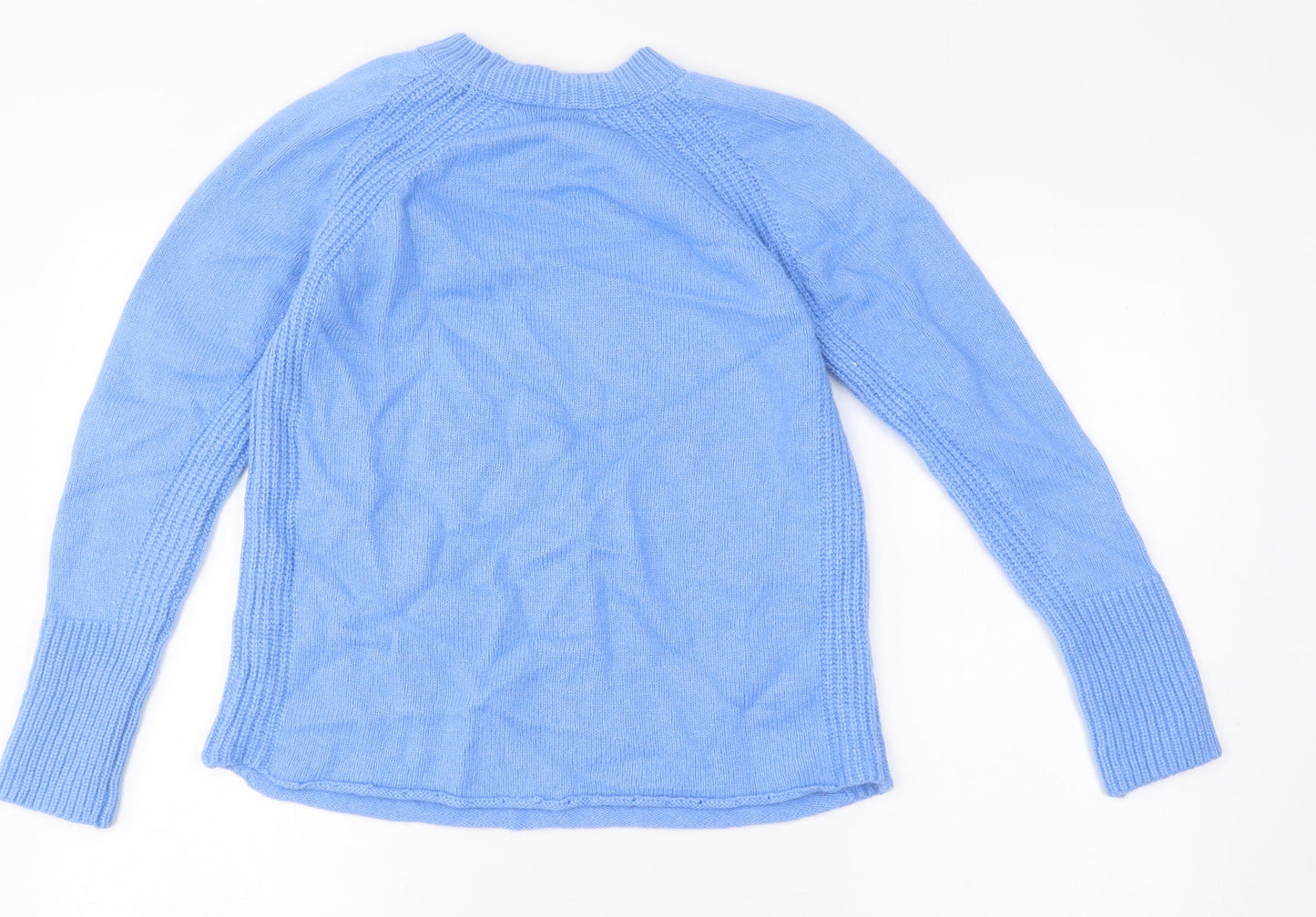 Marks and Spencer Womens Blue Round Neck Polyester Pullover Jumper Size S