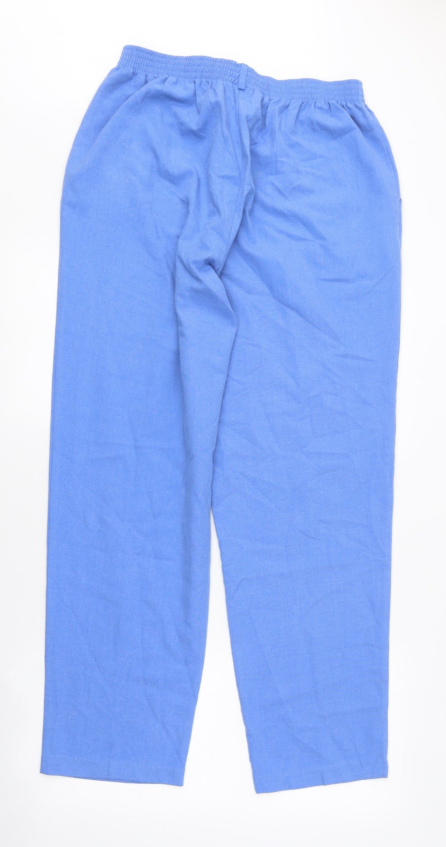 Miller Womens Blue Polyester Trousers Size 14 L28 in Regular