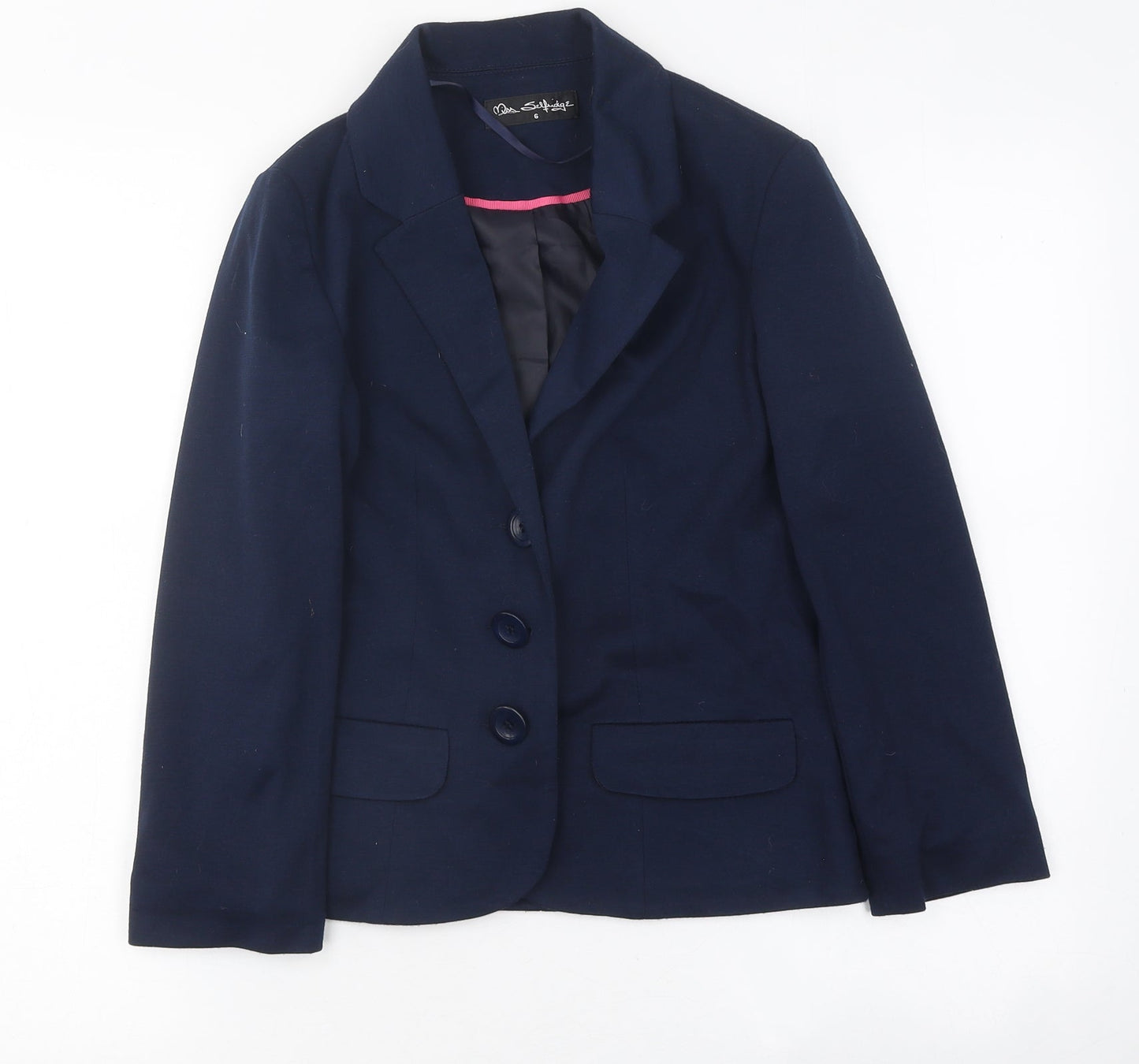 Miss Selfridge Womens Blue Jacket Blazer Size 6 Button