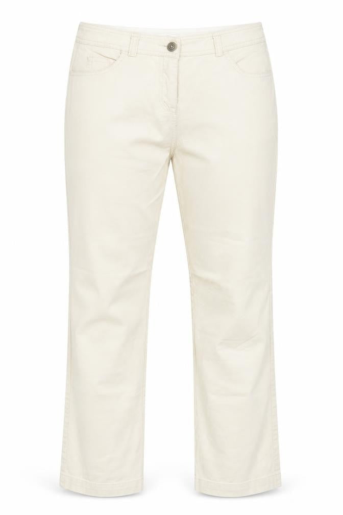 Marks and Spencer Womens Ivory Polyester Trousers Size 12 L29 in Regular Button
