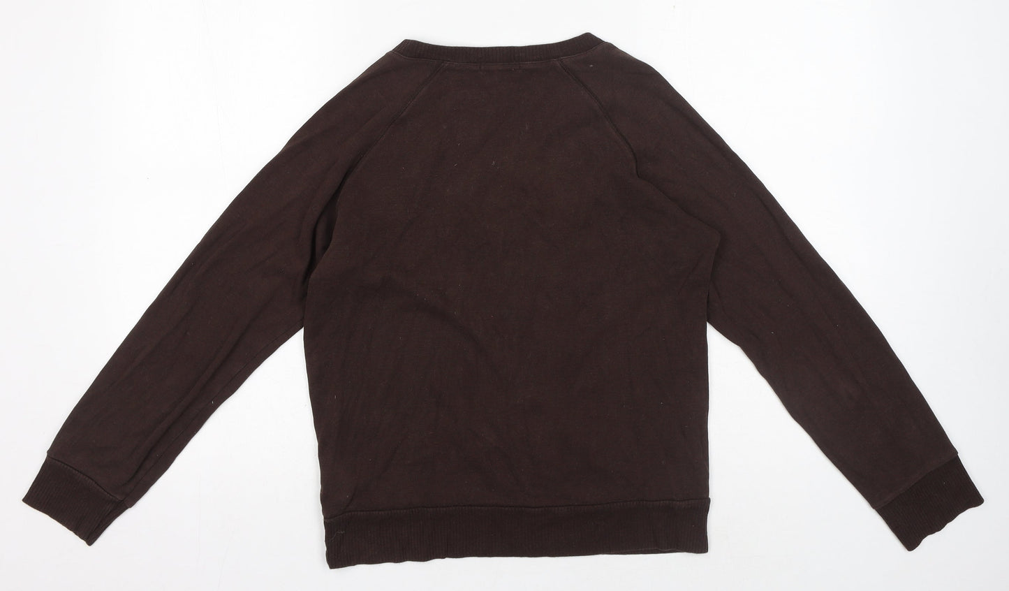 Topshop Womens Brown Cotton Pullover Sweatshirt Size 14 Pullover - V Neck