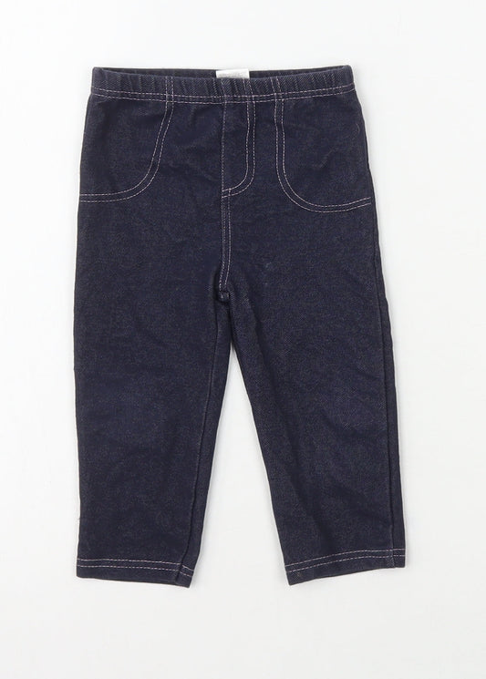 Babyworks Girls Blue Cotton Capri Leggings Size 12 Months Pullover