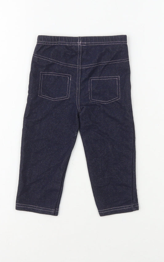 Babyworks Girls Blue Cotton Capri Leggings Size 12 Months Pullover