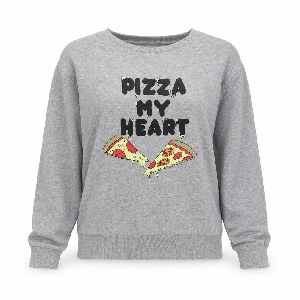 H&M Womens Grey Cotton Pullover Sweatshirt Size XS Pullover - Pizza My Heart