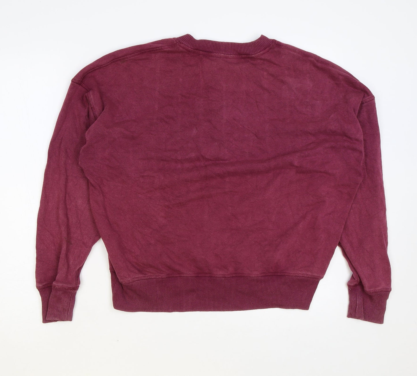 American Eagle Womens Purple Cotton Pullover Sweatshirt Size L Button