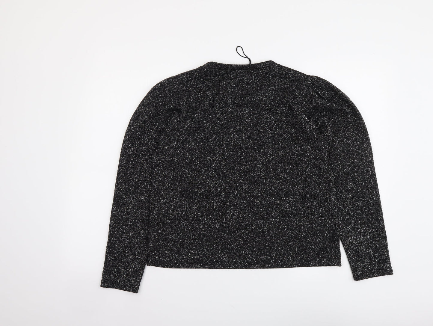 Zara Womens Silver Round Neck Polyester Pullover Jumper Size L