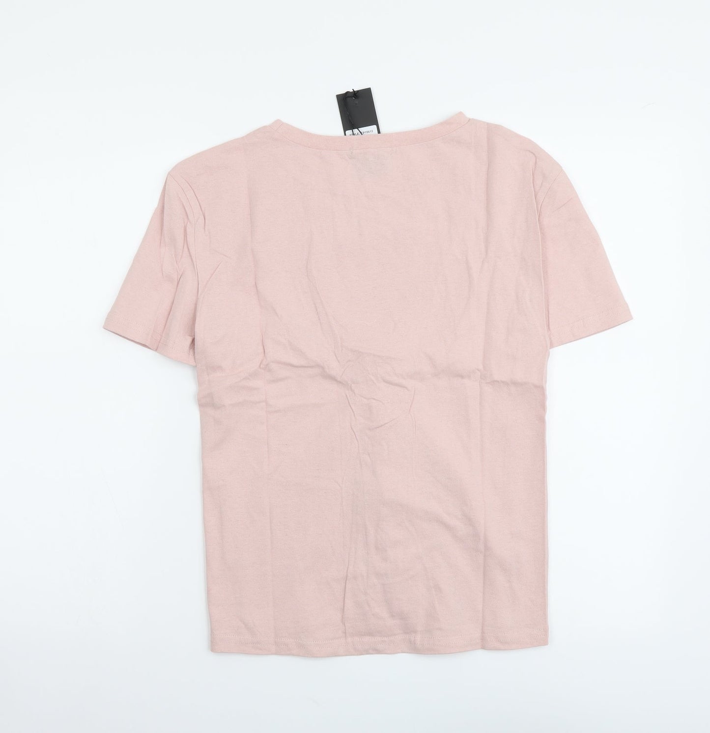 Eight Paris Womens Pink Cotton Basic T-Shirt Size S Round Neck