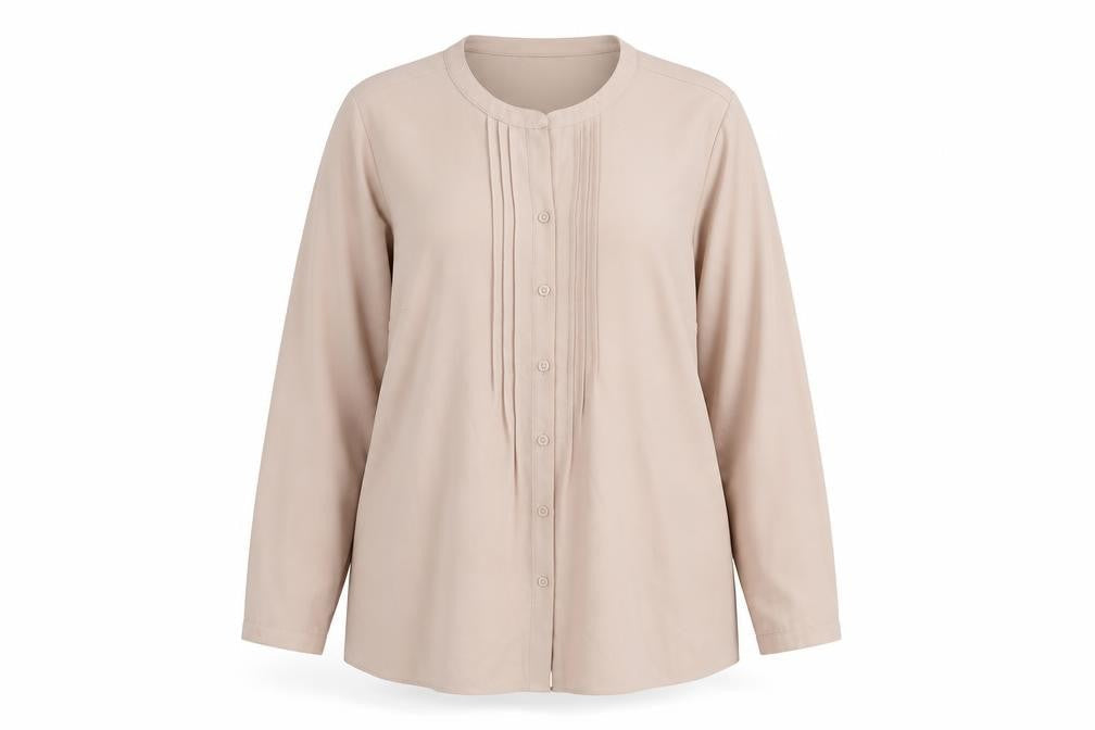 Marks and Spencer Womens Pink Polyester Basic Button-Up Size 18 Round Neck