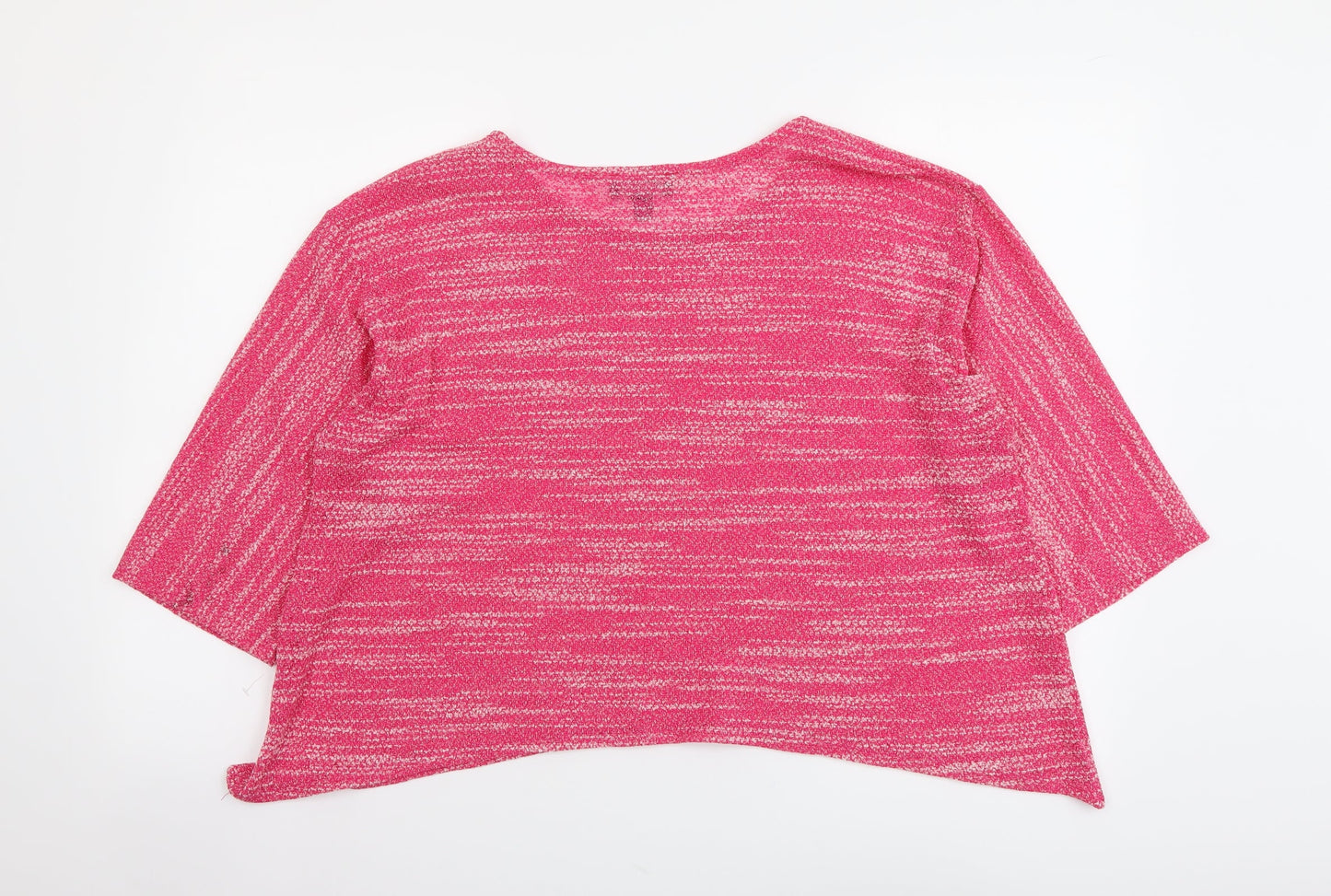 Saloos Womens Pink Polyester Basic Blouse Size 14 Boat Neck