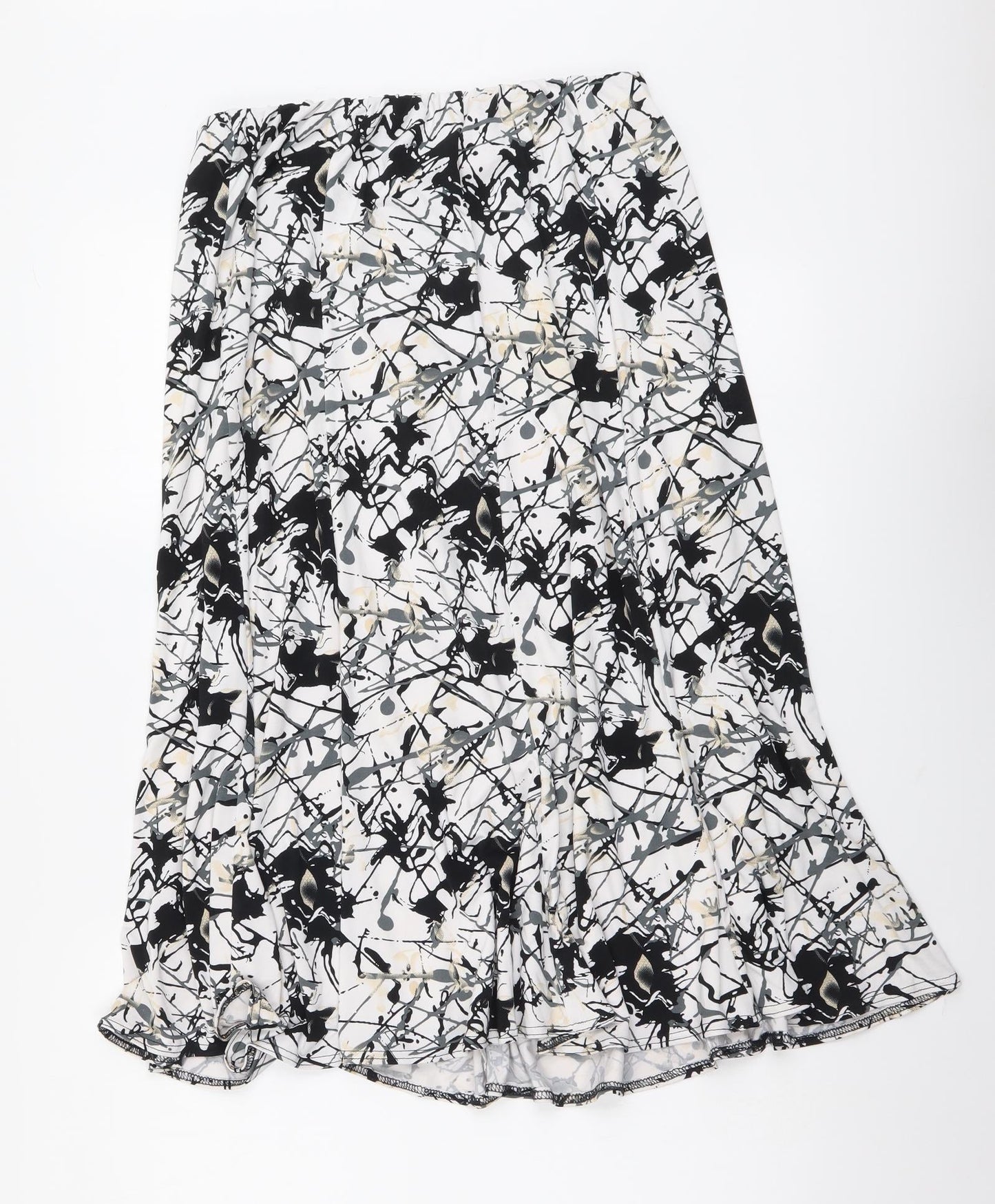 Saloos Womens Multicoloured Geometric Polyester A-Line Skirt Size 26 in