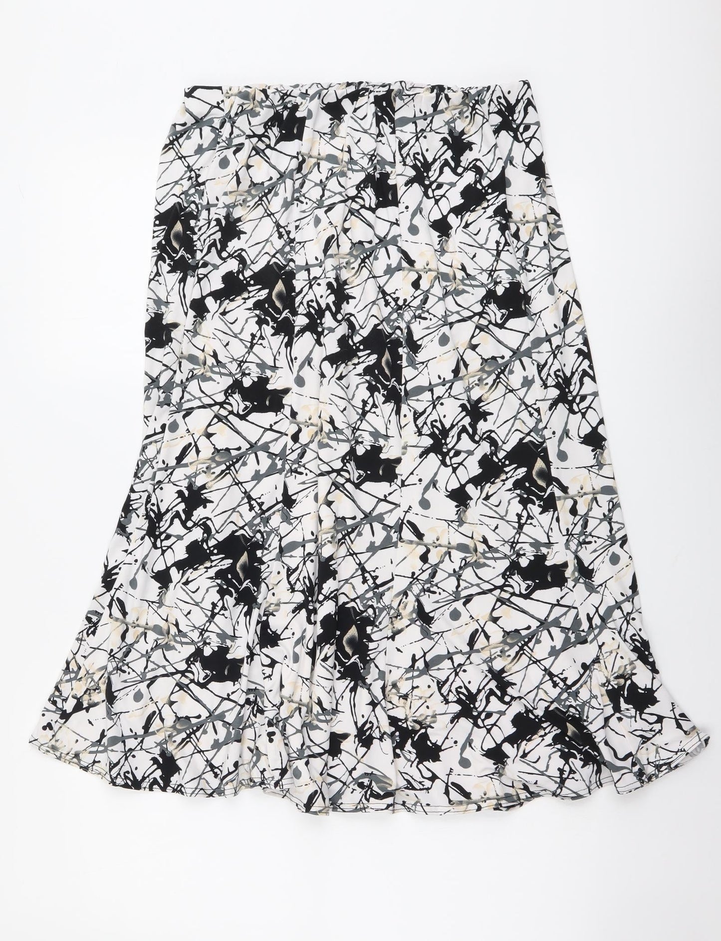 Saloos Womens Multicoloured Geometric Polyester A-Line Skirt Size 26 in