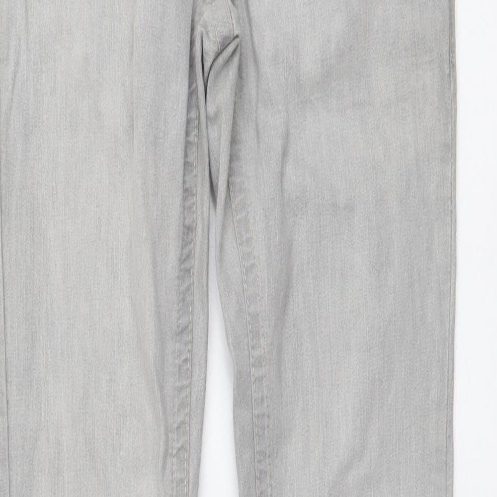 Drainpipe Womens Grey Cotton Skinny Jeans Size 8 L30 in Regular Button