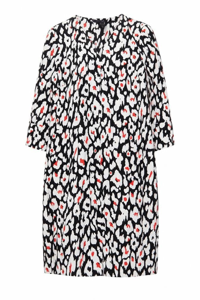 Marks and Spencer Womens Multicoloured Geometric Polyester A-Line Size 12 V-Neck Pullover