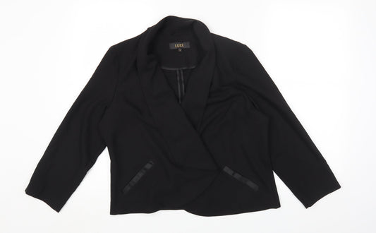 Luxe Womens Black Jacket Blazer Size 16