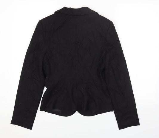 IEN LONDON Womens Black Jacket Blazer Size 8 Button