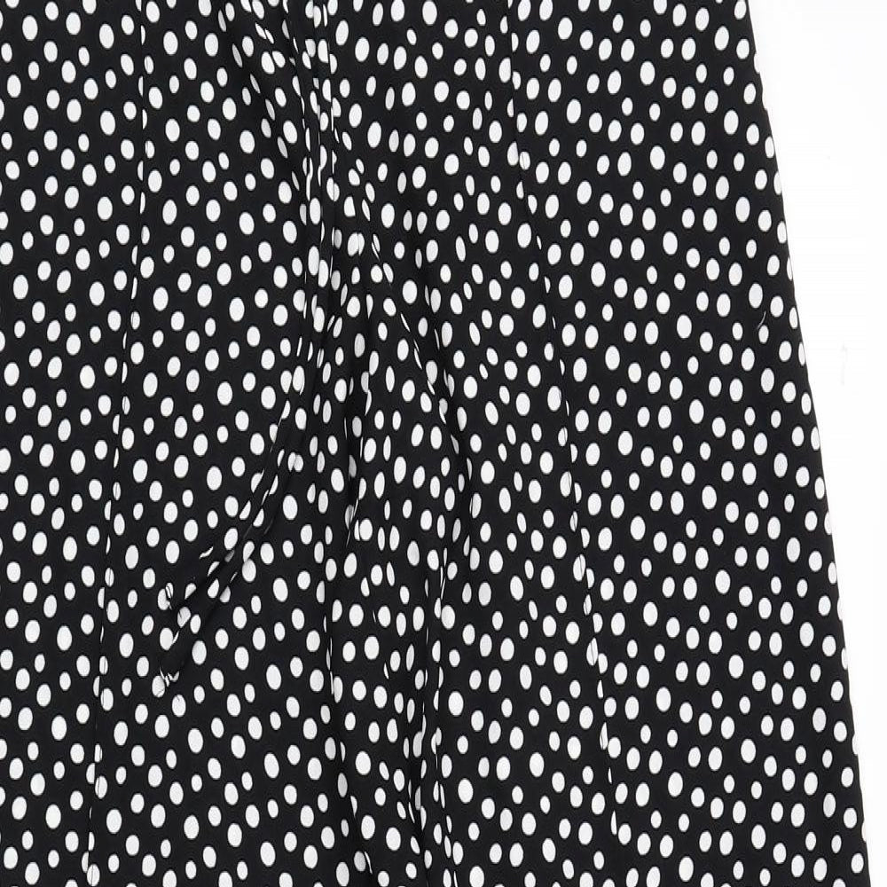 Marks and Spencer Womens Black Polka Dot Polyester Bloomer Trousers Size 8 L29.5 in Regular