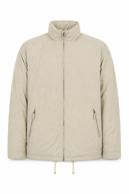 Casual Club Mens Beige Quilted Jacket Size L Zip