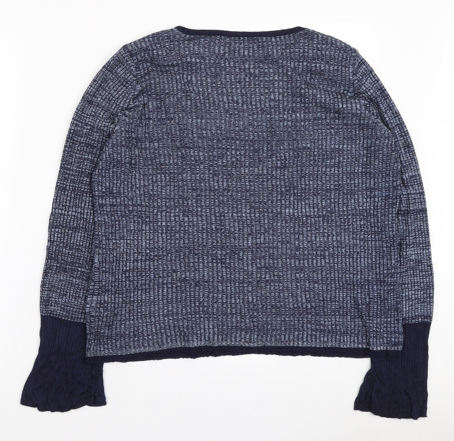 Marks and Spencer Womens Blue Round Neck Viscose Pullover Jumper Size 16