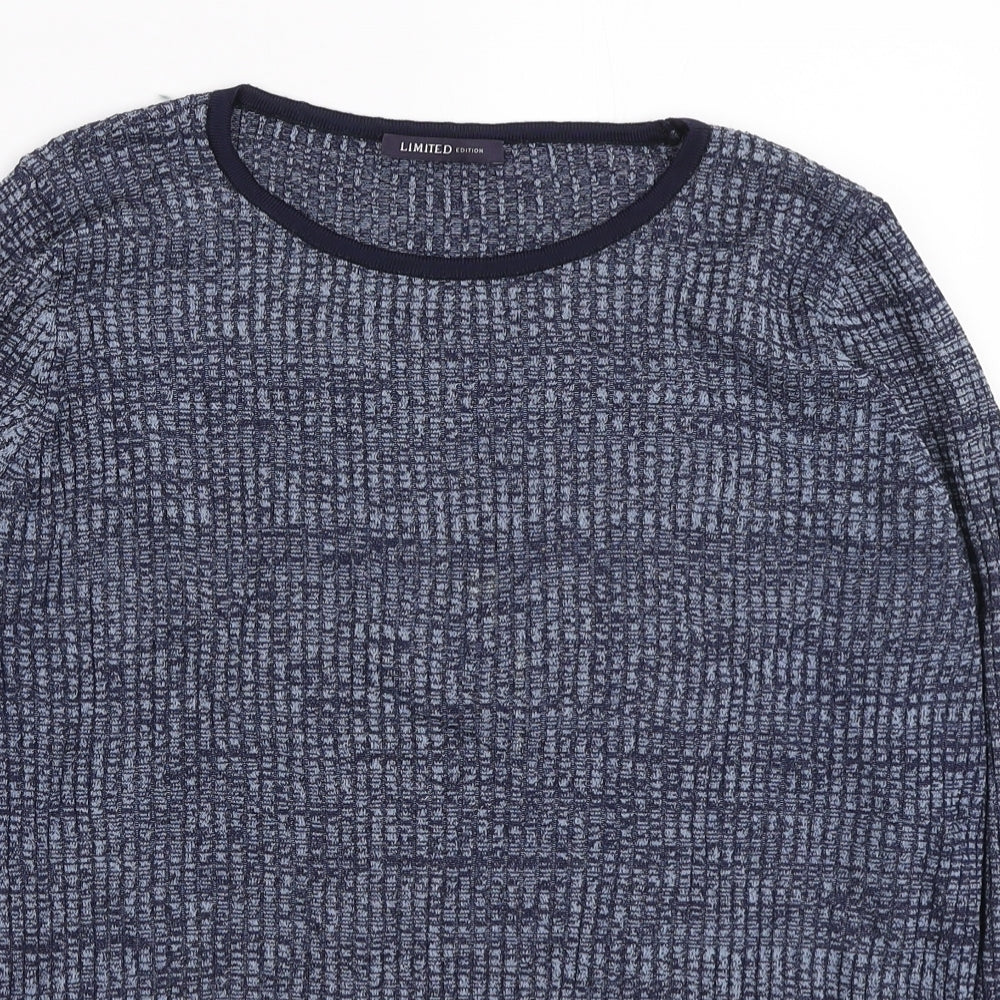 Marks and Spencer Womens Blue Round Neck Viscose Pullover Jumper Size 16
