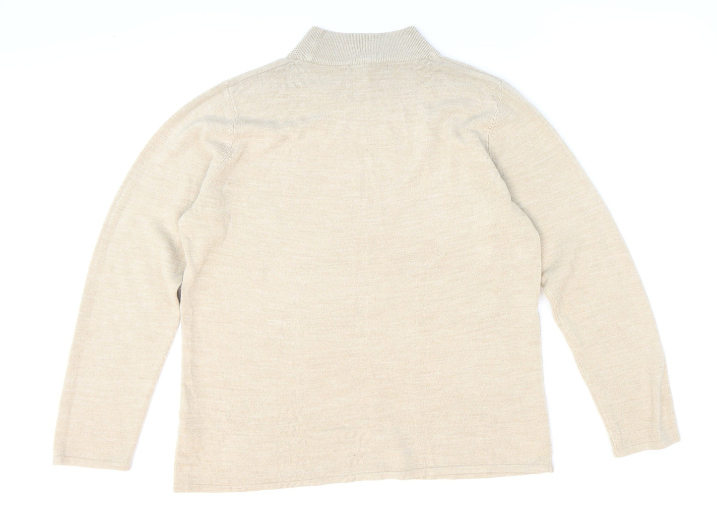 Bonmarché Womens Beige Mock Neck Acrylic Pullover Jumper Size M