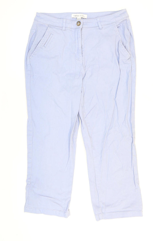 Capsule Womens Blue Cotton Cropped Jeans Size 8 L20 in Regular Zip