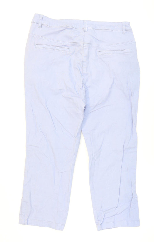 Capsule Womens Blue Cotton Cropped Jeans Size 8 L20 in Regular Zip