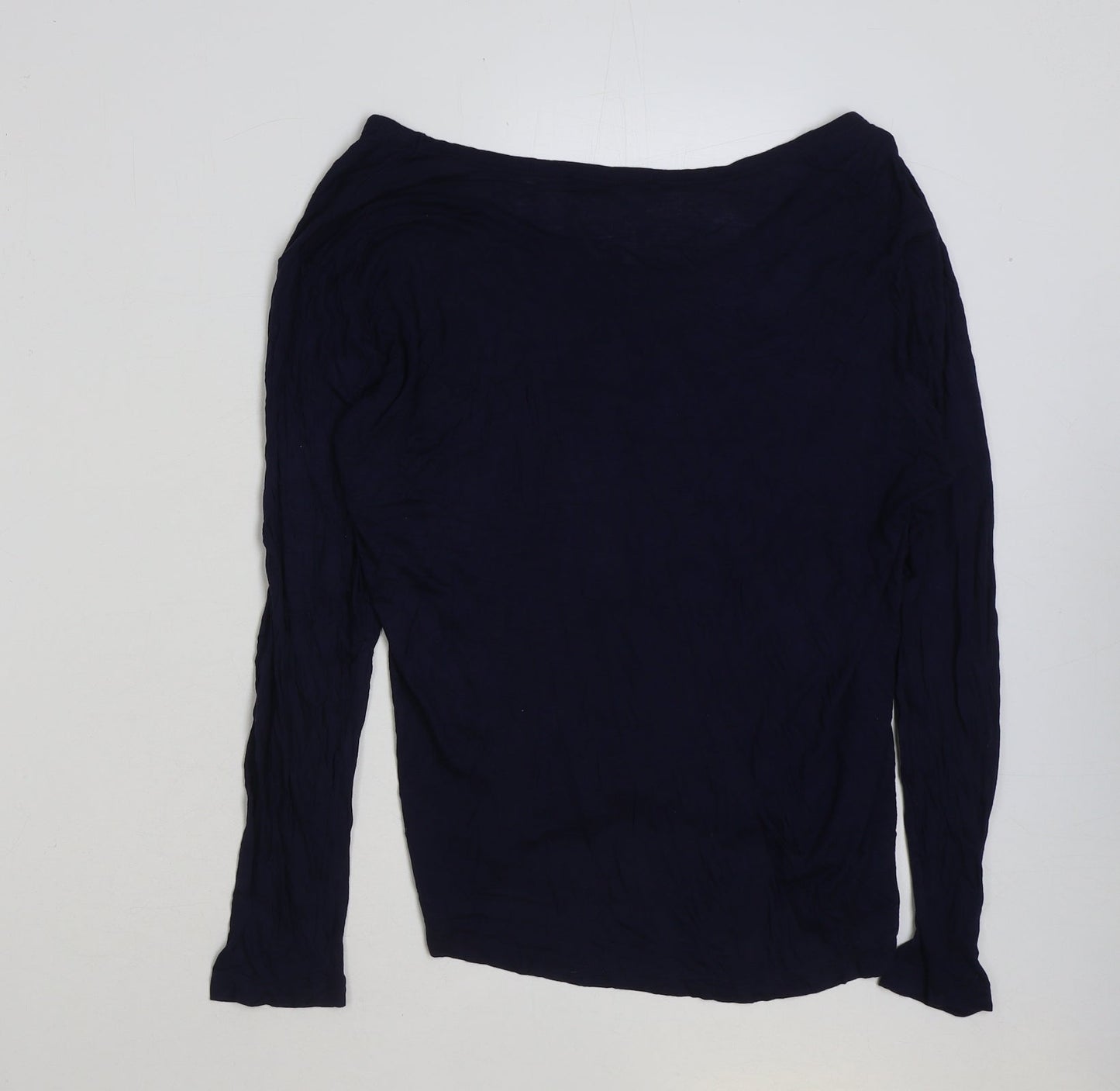Zara Womens Blue Polyester Basic T-Shirt Size L Round Neck