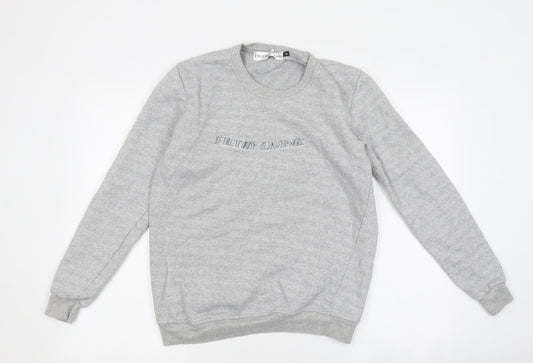 Filthy Living Mens Grey Round Neck Polyester Pullover Jumper Size S