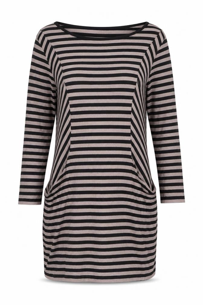 Marks and Spencer Womens Multicoloured Striped Polyester Jersey T-Shirt Size 10 Round Neck