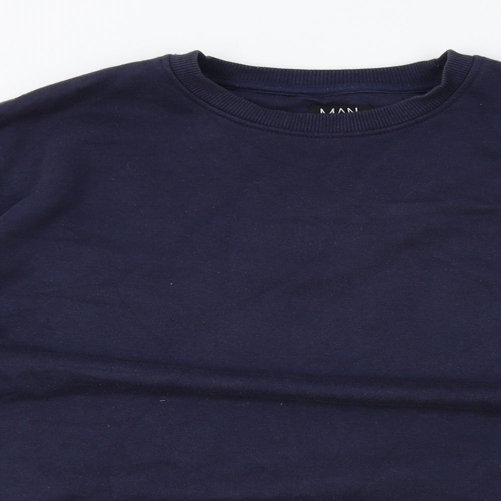 Boohoo Mens Blue Polyester Pullover Sweatshirt Size M