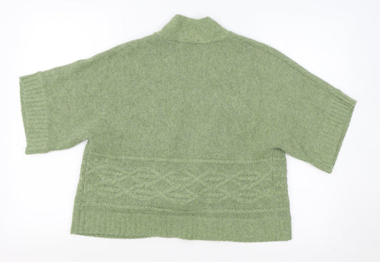 Kenar Mens Green Round Neck Polyester Cardigan Jumper Size L