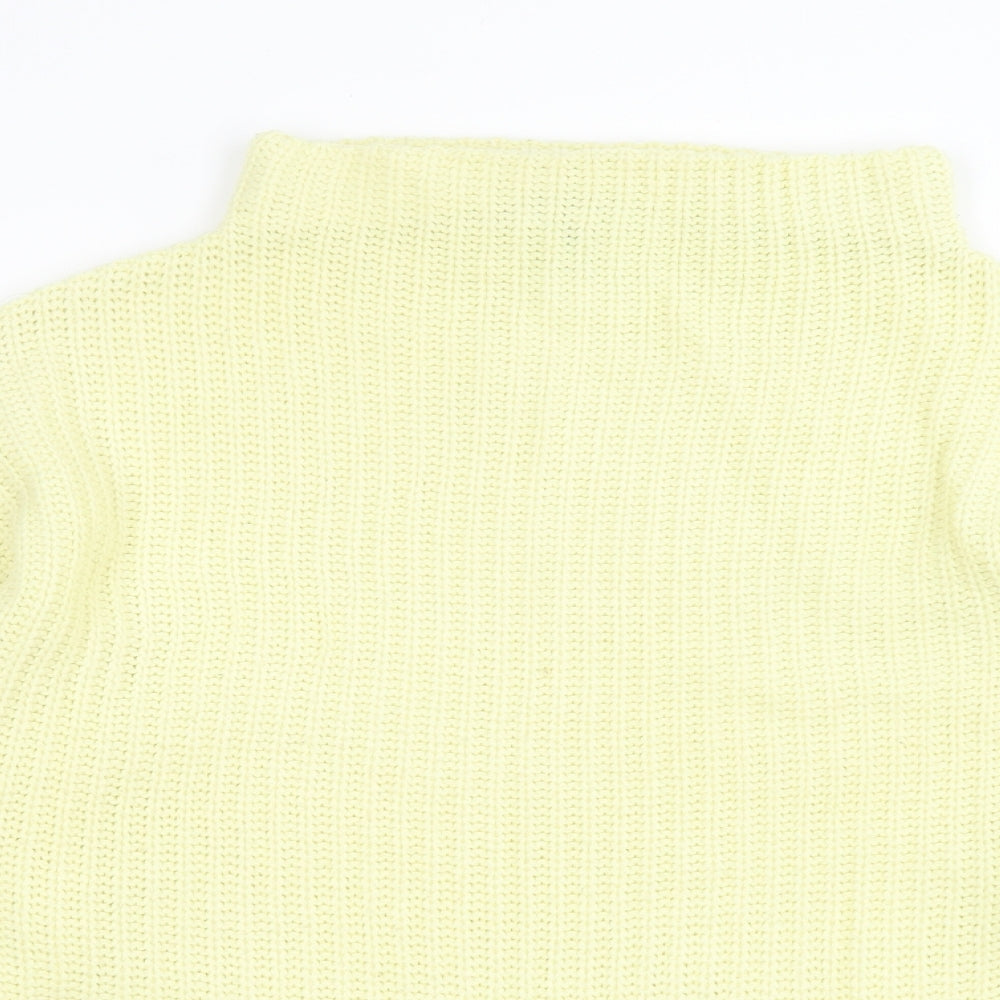 River Island Womens Yellow High Neck Acrylic Pullover Jumper Size 16