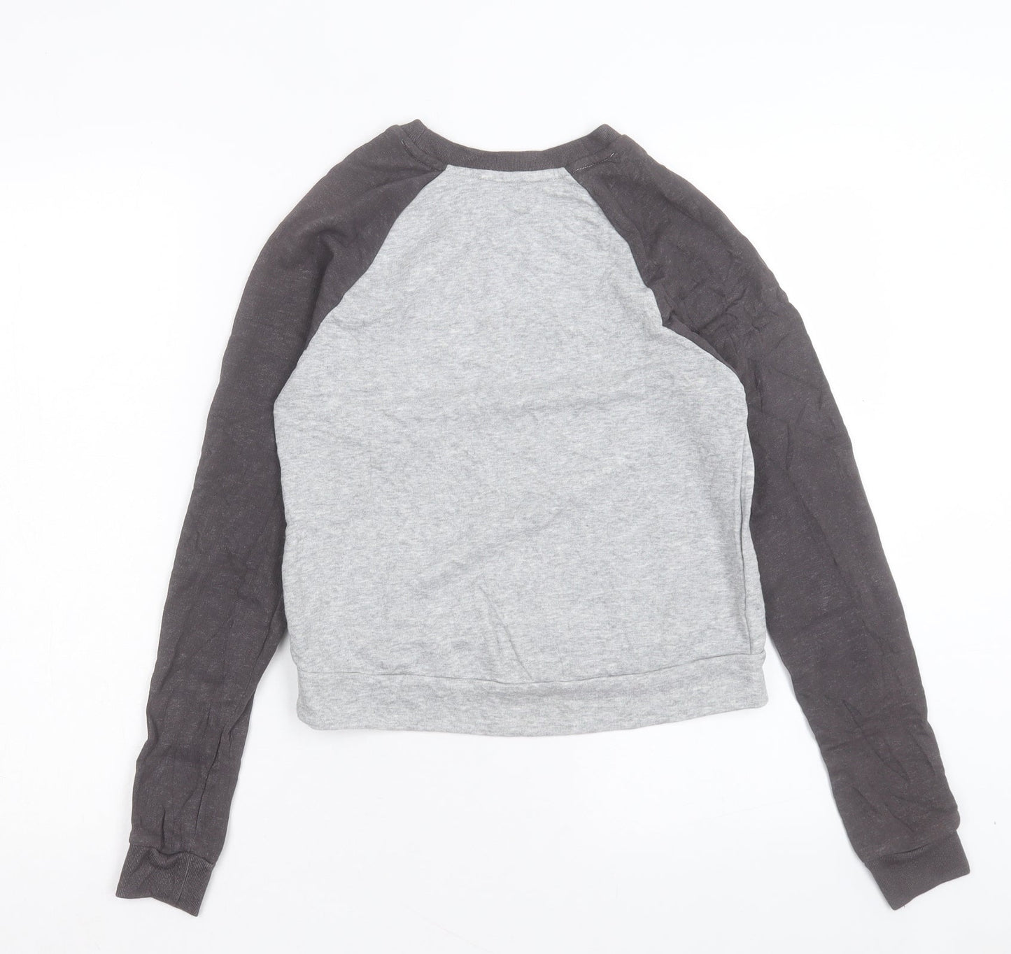 Disney Womens Grey Colourblock Cotton Pullover Sweatshirt Size S Pullover - Mickey Mouse