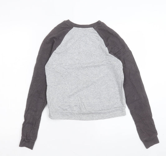 Disney Womens Grey Colourblock Cotton Pullover Sweatshirt Size S Pullover - Mickey Mouse