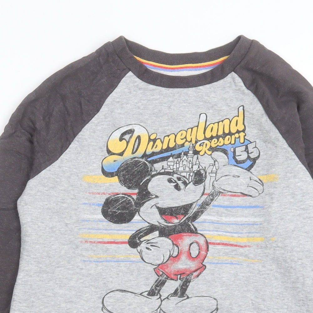 Disney Womens Grey Colourblock Cotton Pullover Sweatshirt Size S Pullover - Mickey Mouse