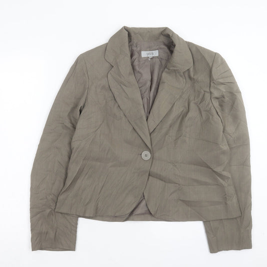 Marks and Spencer Womens Grey Jacket Blazer Size 18 Button