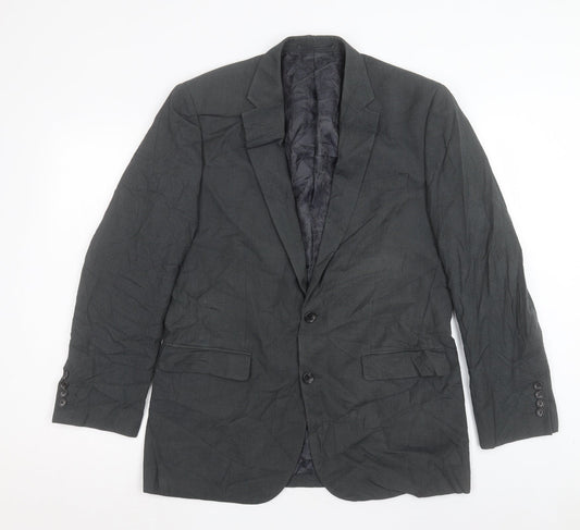 Greenwood Mens Grey Polyester Jacket Suit Jacket Size 40