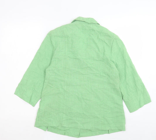 Oscar B. Womens Green Jacket Blazer Size 10 Button