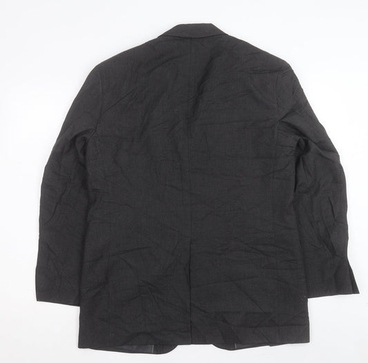Marks and Spencer Mens Grey Polyacrylate Fibre Jacket Suit Jacket Size 40