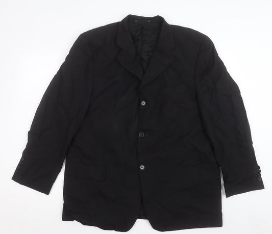 Simon Berwin Mens Black Wool Jacket Suit Jacket Size 44