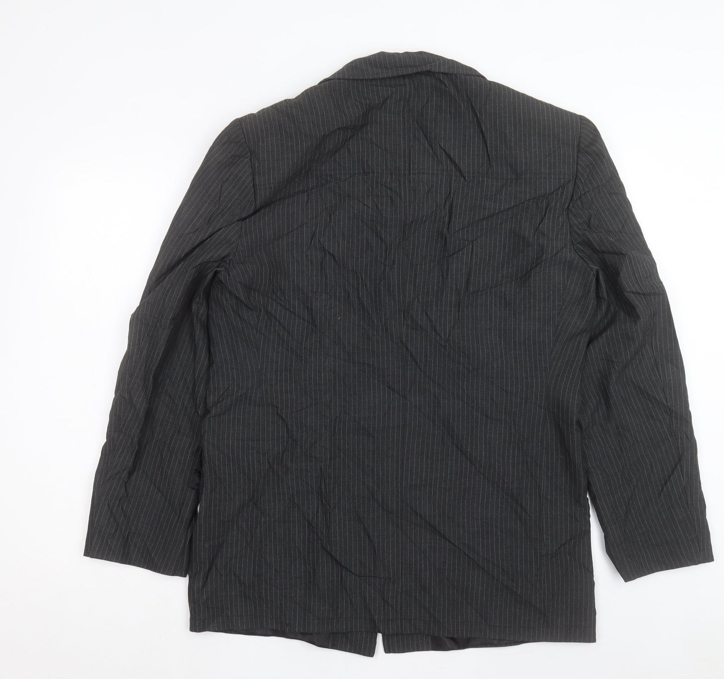 Kit Mens Grey Striped Jacket Blazer Size 40 Button