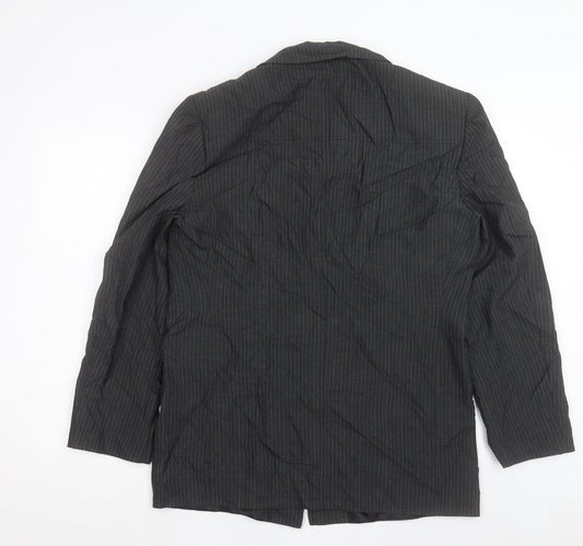 Kit Mens Grey Striped Jacket Blazer Size 40 Button