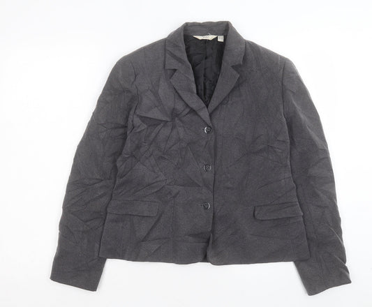 NEXT Womens Grey Jacket Blazer Size 10 Button