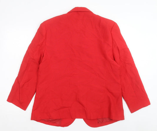 Littlewoods Womens Red Jacket Blazer Size 2 Button