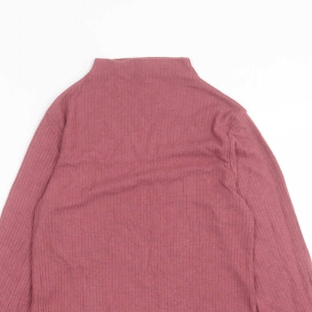 River Island Womens Pink High Neck Polyester Pullover Jumper Size 10