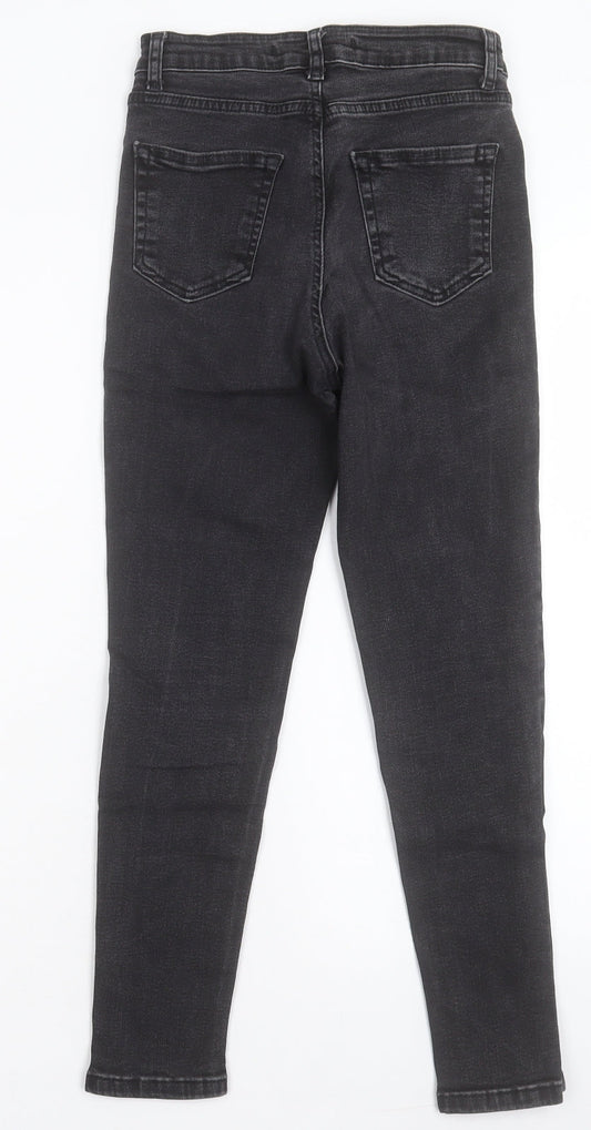 addax Womens Black Cotton Skinny Jeans Size 6 L24 in Regular Button