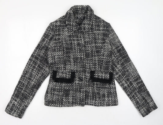 Miss Posh Womens Black Jacket Blazer Size 10 Button
