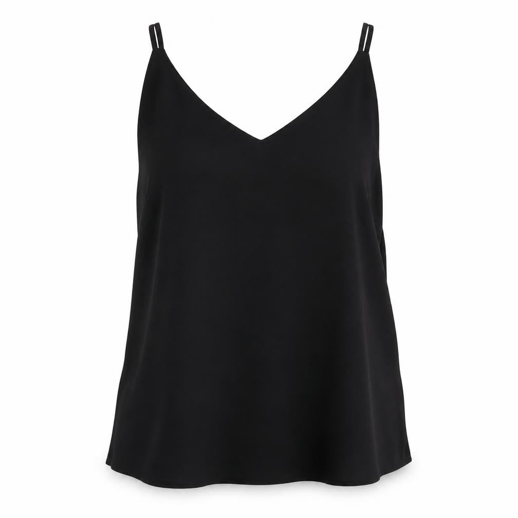 Papaya Womens Black Polyester Basic Blouse Size 12 V-Neck